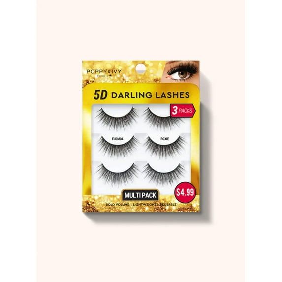 Poppy And Ivy 5D Darling Lashes Multi Pack ELDM04 Roxie 3 Pack