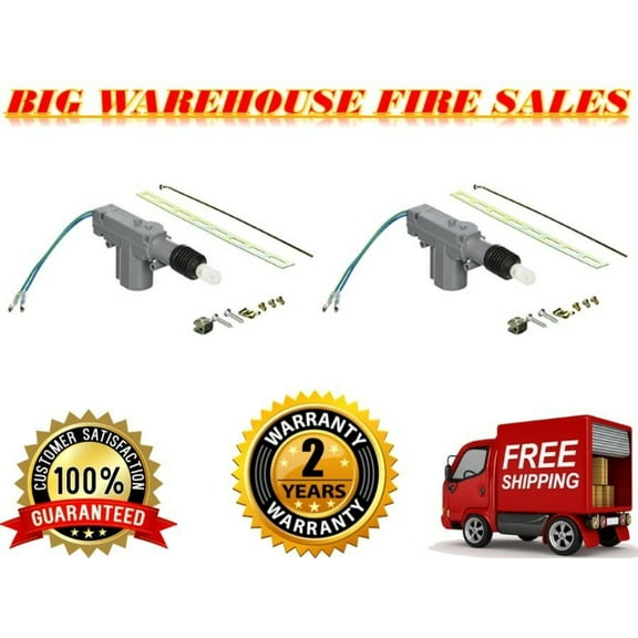 ABSOLUTE Power Door Lock Kit Universal Car Actuators 12-Volt Motor (2 Pack)