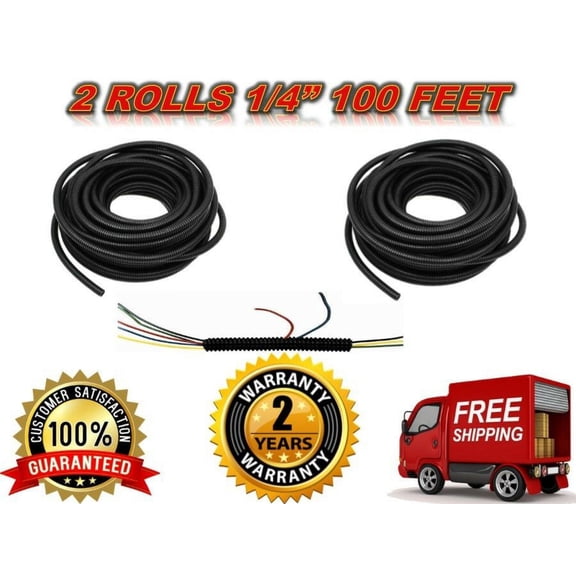 ABSOLUTE SLT14 200 FEET 1/4" SPLIT LOOM WIRE TUBING HOSE COVER AUTO HOME MARINE