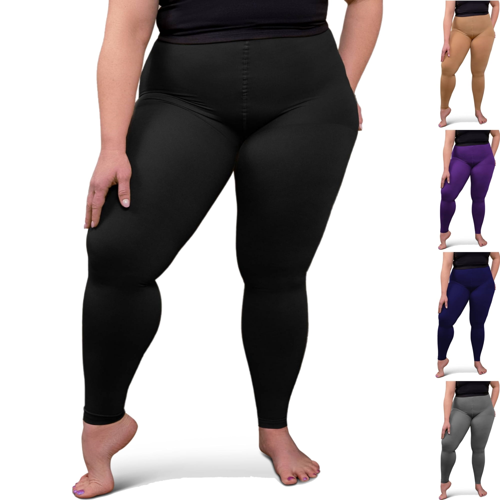 ABSOLUTE SUPPORT Plus Size Medical Compression Leggings 20 30 mmHg Black 5X Large