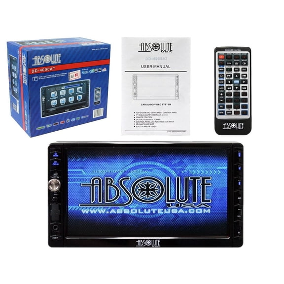 Absolute DD-4000AT 7-Inch Double Din Multimedia DVD / CD / MP3 / USB Receiver with Touch Screen System