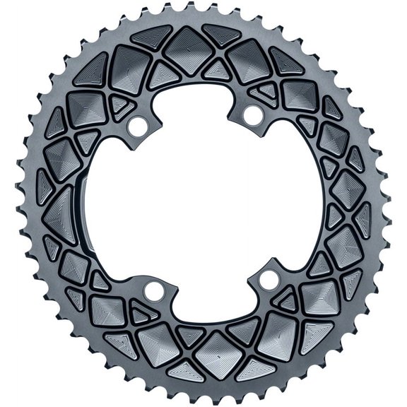 absoluteBLACK Premium oval road 53T, Compatible with Shimano 9100/8000 - grey