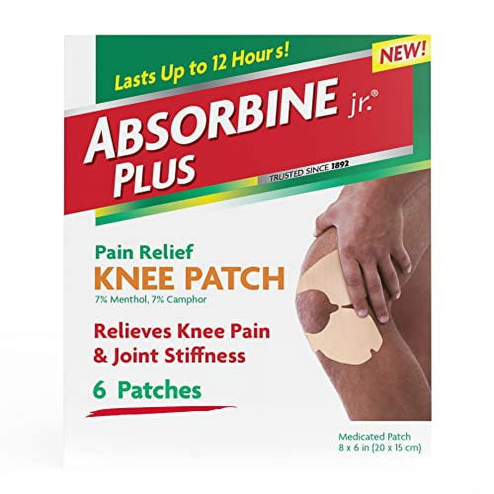 ABSORBINE JR. Pain Relieving Knee Patch, 6 Count Menthol and Camphor