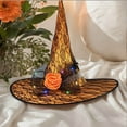 thumbnail image 1 of ABSUYY Witch Hat Light Up Lace for Women Orange Hall-oween LED Glowing Adult Costume Accessory,Size Free Size, 1 of 2