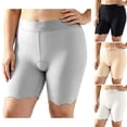 thumbnail image 1 of ABSUYY Womens Open Crotch Anti Chafing Slip Shorts, Mid Waist Under Dress Layering Shorts White,Size M, 1 of 8