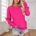 thumbnail image 1 of ABSUYY Womens Oversized V Neck Sweatshirt Long Sleeve Loose Fit Pullover Top with Pocket,Size L, 1 of 5
