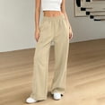 thumbnail image 1 of ABSUYY Womens Wide Leg Sweatpants High Waisted Casual Lounge Pants with Pockets Beige,Size S, 1 of 8