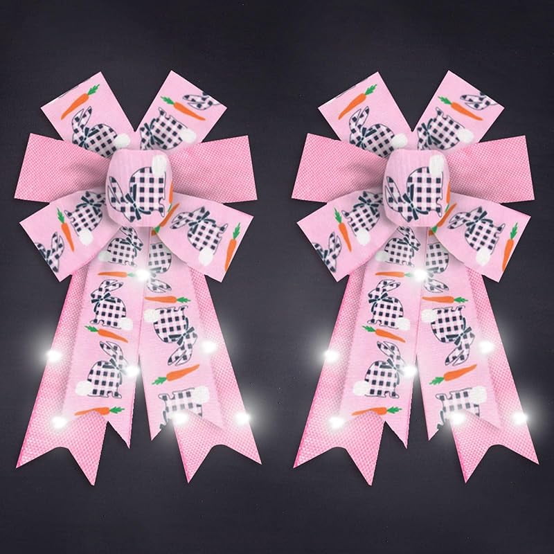 Spring Bow Tree ABTOLS 2PCS Easter Wreath Bows, Spring Easter Colorful Bows for Wreath ...