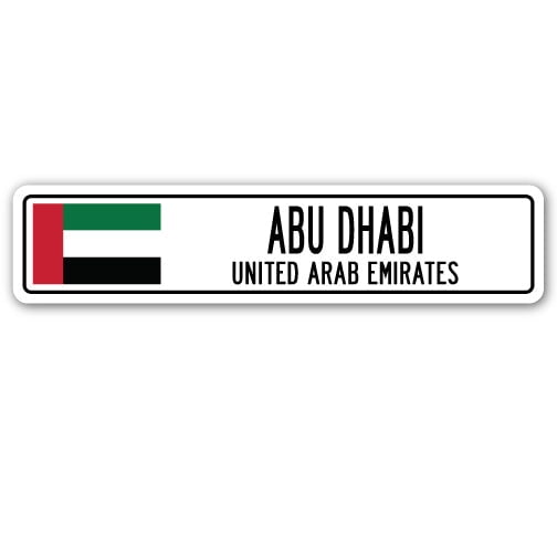 ABU DHABI UNITED ARAB EMIRATES Street Sign Emirati flag city country road gift