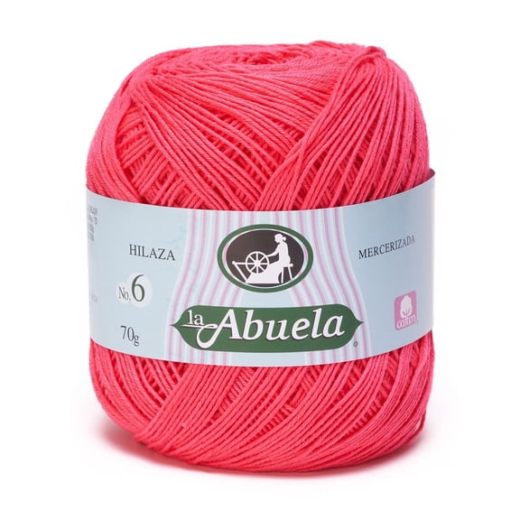 ABUELA NO.6 [70grs] by Omega - Soft Yarn 100% Mercerized Cotton Yarn - Color 10-Deep Coral 504