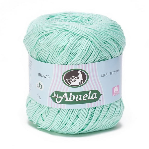 ABUELA NO.6 [70grs] by Omega - Soft Yarn 100% Mercerized Cotton Yarn - Color 23-Green Aqua 507