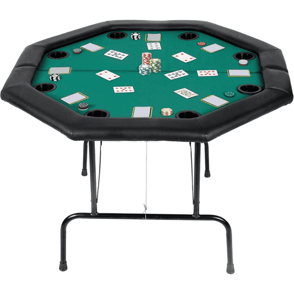 ABUELADE Poker Table Folding Casino Poker Table Texas Holdem Poker Table Foldable, Felt Top Board Game Table
