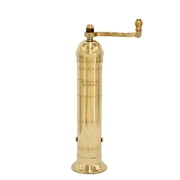 Alexander Home Greek Pepper Mill, 9 Inch Tall, Manual Grinder, Brass