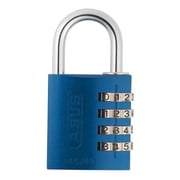 Combination Padlock,1 4/5in,Rectgle,Blue 145/40 Blue