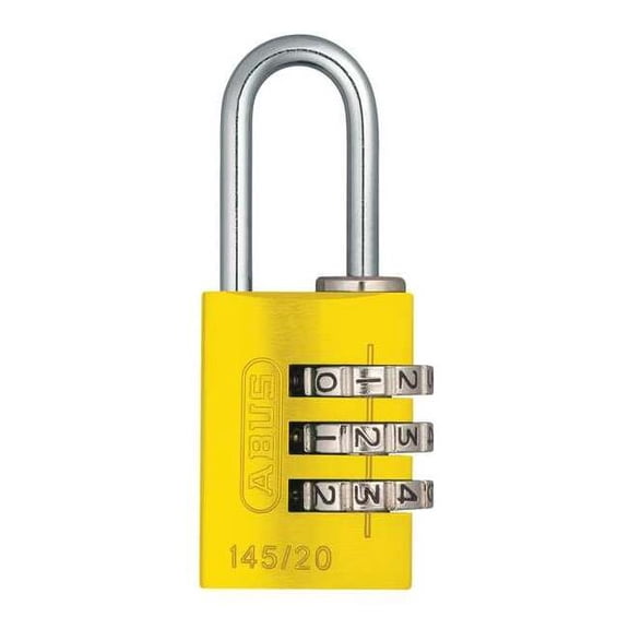 ABUS 145 by 20 C Aluminum Yellow 3-Dial Resettable Combination Padlock
