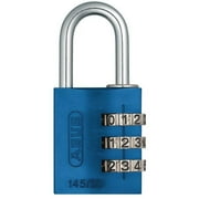 Combination Padlock,1 3/8in,Rectgle,Blue 145/30 Blue