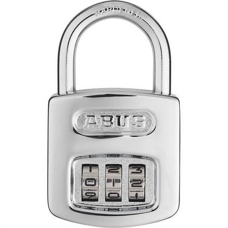 Combination Padlock, Front, Black/Silver 160/40