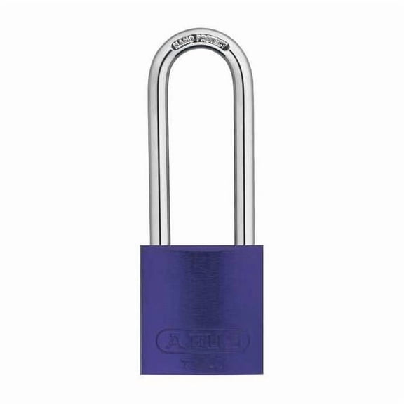 Keyed Padlock, Open, Rectangular Aluminum Body, Hardened Steel Shackle, 13/16 in W, 6 PK 19425
