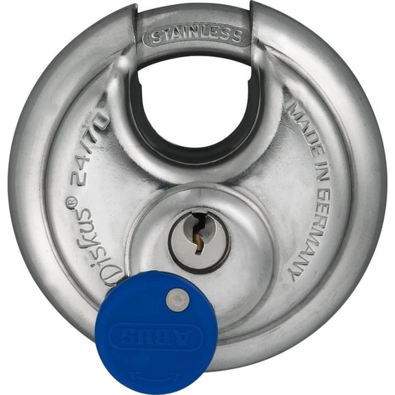 ABUS 24IB/70 Diskus Storage Padlock with 2 Keys for Outdoor, Storage | Marine, 2.75in (70mm) Wide, Keyed Different