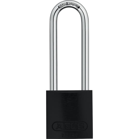 ABUS 72/40HB75 Aluminum Safety Padlock BLACK KEYED DIFFERENT - Long shackle (3")