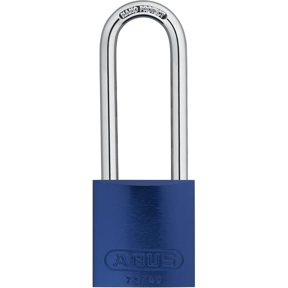 ABUS 72/40HB75 Aluminum Safety Padlock BLUE KEYED DIFFERENT - Long shackle (3")