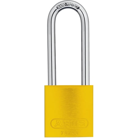 ABUS 72/40HB75 Aluminum Safety Padlock YELLOW KEYED DIFFERENT - Long shackle (3")