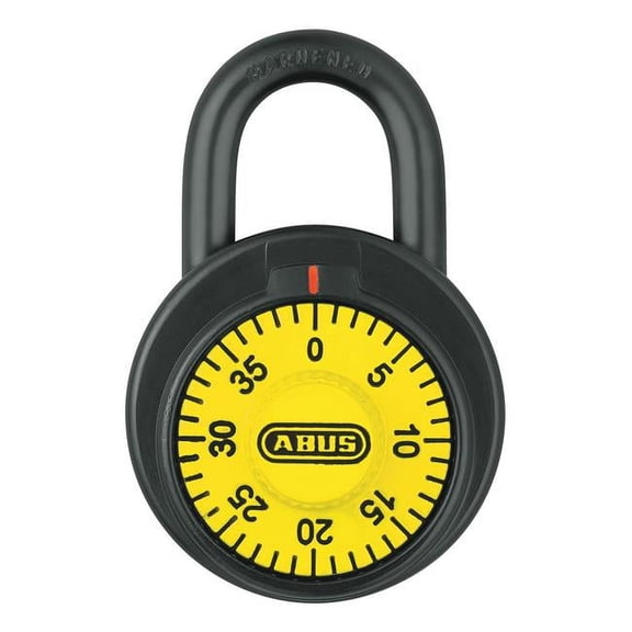 Abus Combination Padlock, Front, Black/Silver 78/50 Yellow