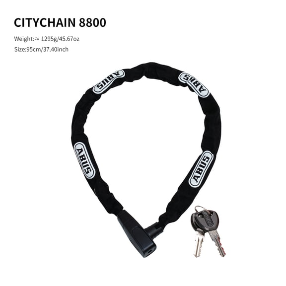 ABUS Bicycle Chain Lock, 85 cm – Anti-Theft Lock Suitable for Mountain Bikes, Road Bikes, and E-Bikes