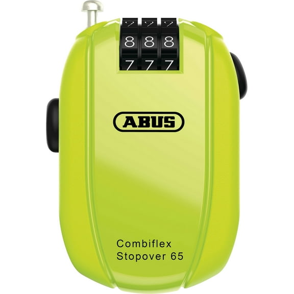 ABUS Combiflex Stopover 65 Neon Yellow Roll-Back Lock (95458)
