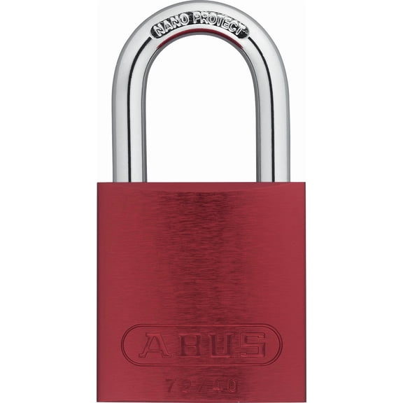 ABUS Red 72/40 Lockout Tagout Padlock w/ 1" Shackle, Single Padlock, Keyed Alike, 1 Padlock with 2 Keys