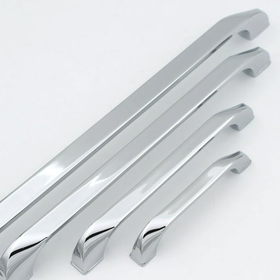 ABVIN PREMIUM Curved Polished Chrome Modern Solid Long Pull Bar Handles For Doors Cabinets Cupboards Drawers Appliance - 1 piece, Size-11.6 Inch