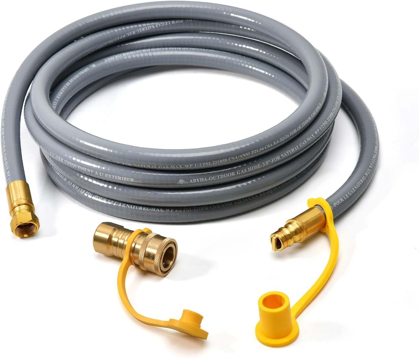 ABYDA 12 Feet 3/8" ID Natural Gas Grill Hose with Quick Connect