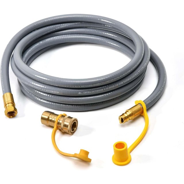 ABYDA 12 Feet 3/8" ID Natural Gas Grill Hose with Quick Connect