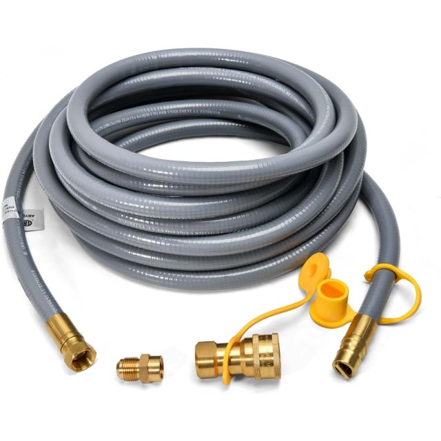 ABYDA 18 Feet 3/8" ID Natural Gas Grill Hose with Quick Connect