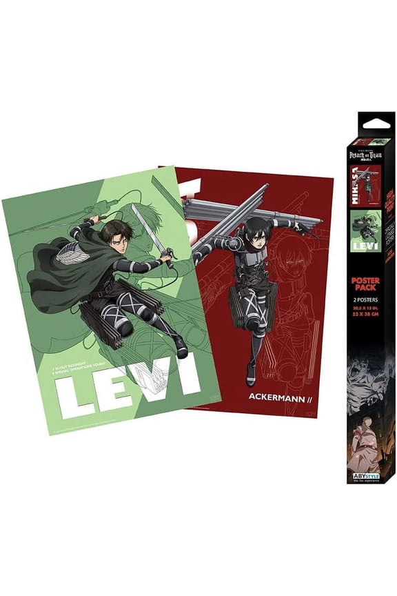 Officialy Licensed Attack on Titan Boxed Poster Set of 2 Unframed Posters 15" x 20.5" Anime Wall Art for Bedrooms, Dorms & Collectors