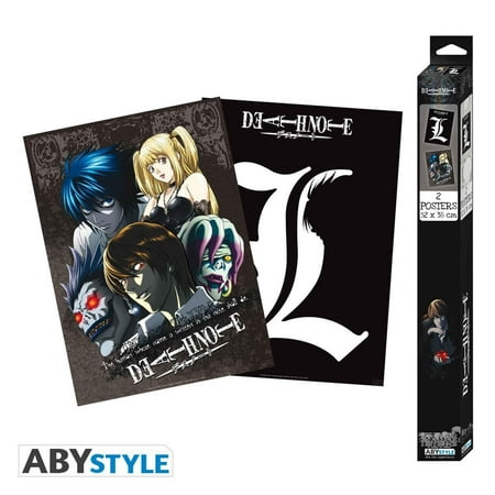 ABYstyle Officially Licensed Death Note Boxed Poster Set | 2 Unframed Mini Posters 15" x 20.5" Featuring Light, Ryuk, L, Misa & Rem – Anime Wall Art for Bedroom or Office