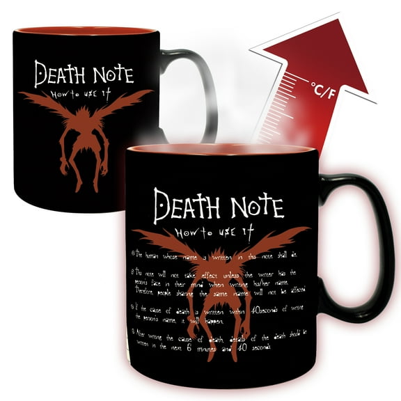 ABYstyle Death Note Heat Change Mug 16 Oz Ceramic Coffee Cup Featuring Light & L Anime Manga Drinkware & Gift