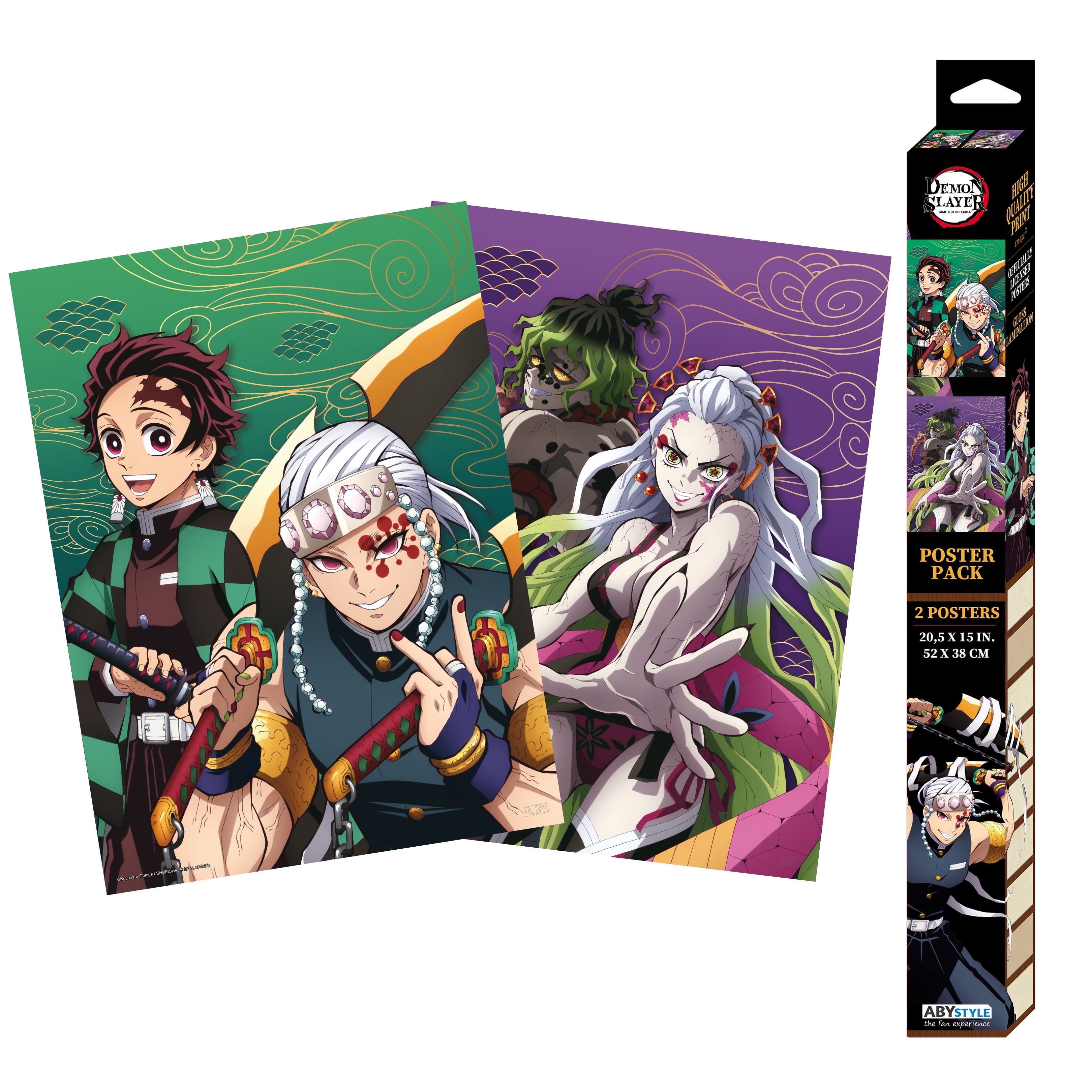 ABYstyle Demon Slayer Kimetsu No Yaiba Entertainment District Arc Unframed Boxed Poster Set 15" x 20.5" Includes 2 Posters Anime Manga Wall Art Gift