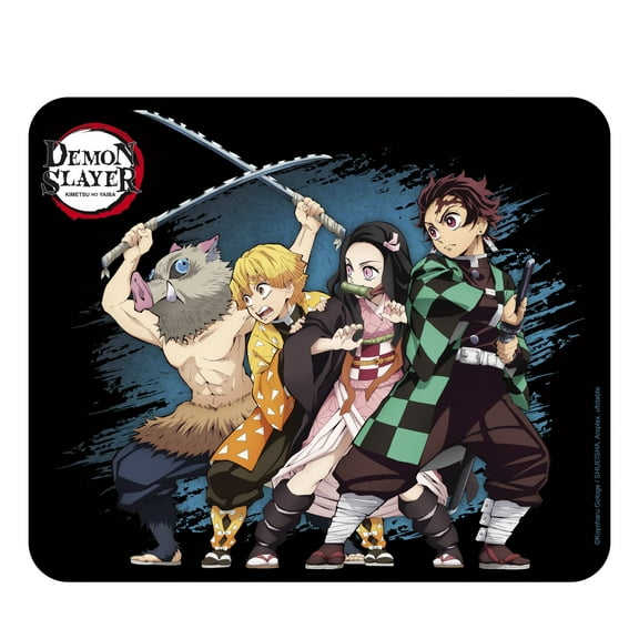 ABYstyle Officially Licensed Demon Slayer Square Mouse Pad Precision Speed and Non-Slip Rubber Base 8" Across Anime Manga Office Desktop Accessories Gift