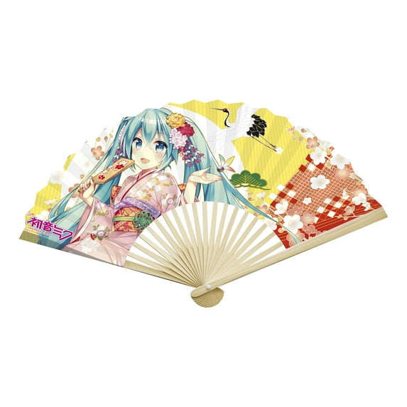 ABYstyle Officially Licensed Hatsune Miku & Kagamine Twins Kimono Folding Fan – Anime Decorative Handheld Fan for Cosplay, Display, and Collectors