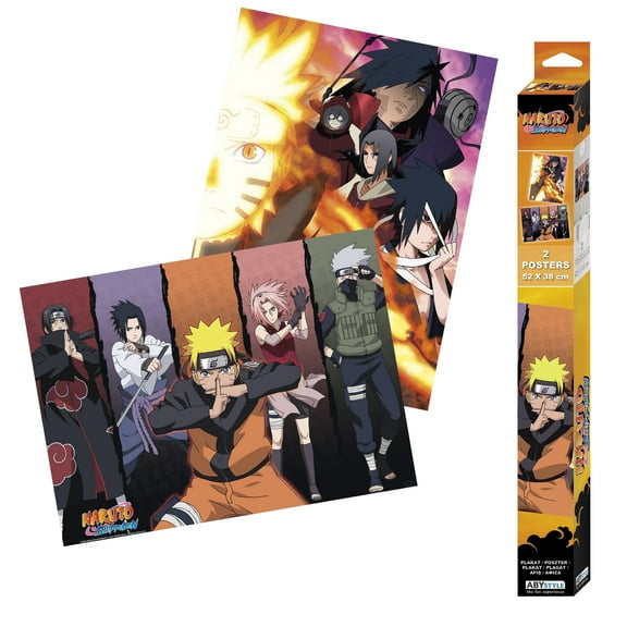 ABYstyle Officially Licensed Naruto Shippuden Group Character Boxed 15" x 20.5" Poster (2 Pack) Home and Room Decor Merch