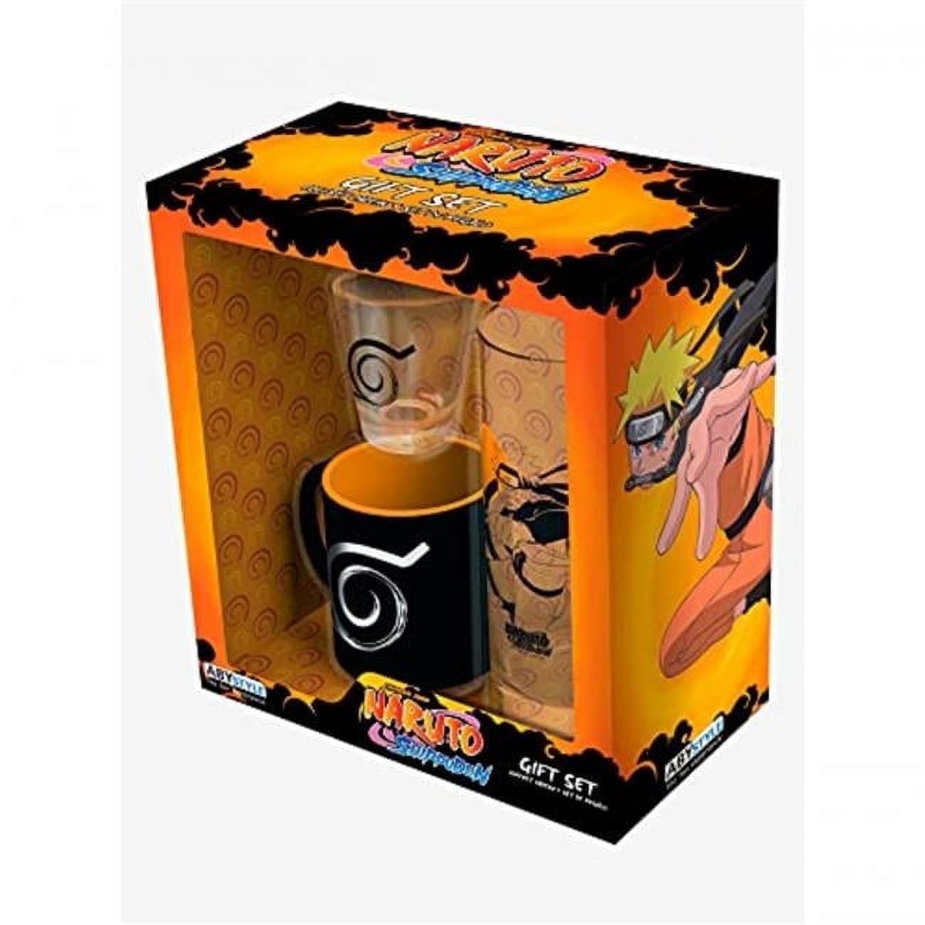 ABYstyle Naruto Shippuden Gift Set Includes 1 Drinking Glass, 1 Shot Glass and 1 Expresso Mug Drinkware Home Kitchen Merch Gift