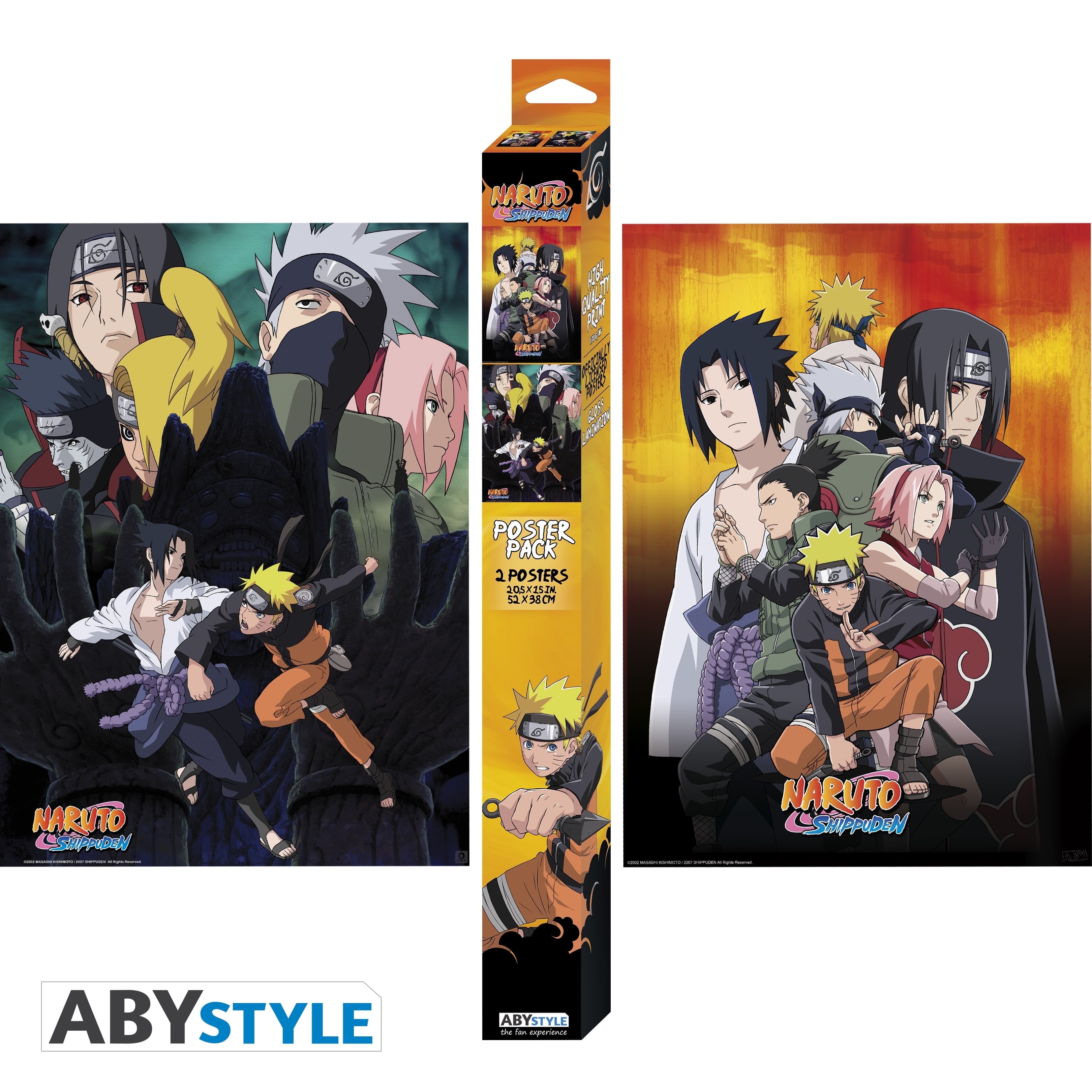ABYstyle Officially Licensed Naruto Shippuden Shinobi Boxed Poster Set (2 pack) Home Room Decor Merch