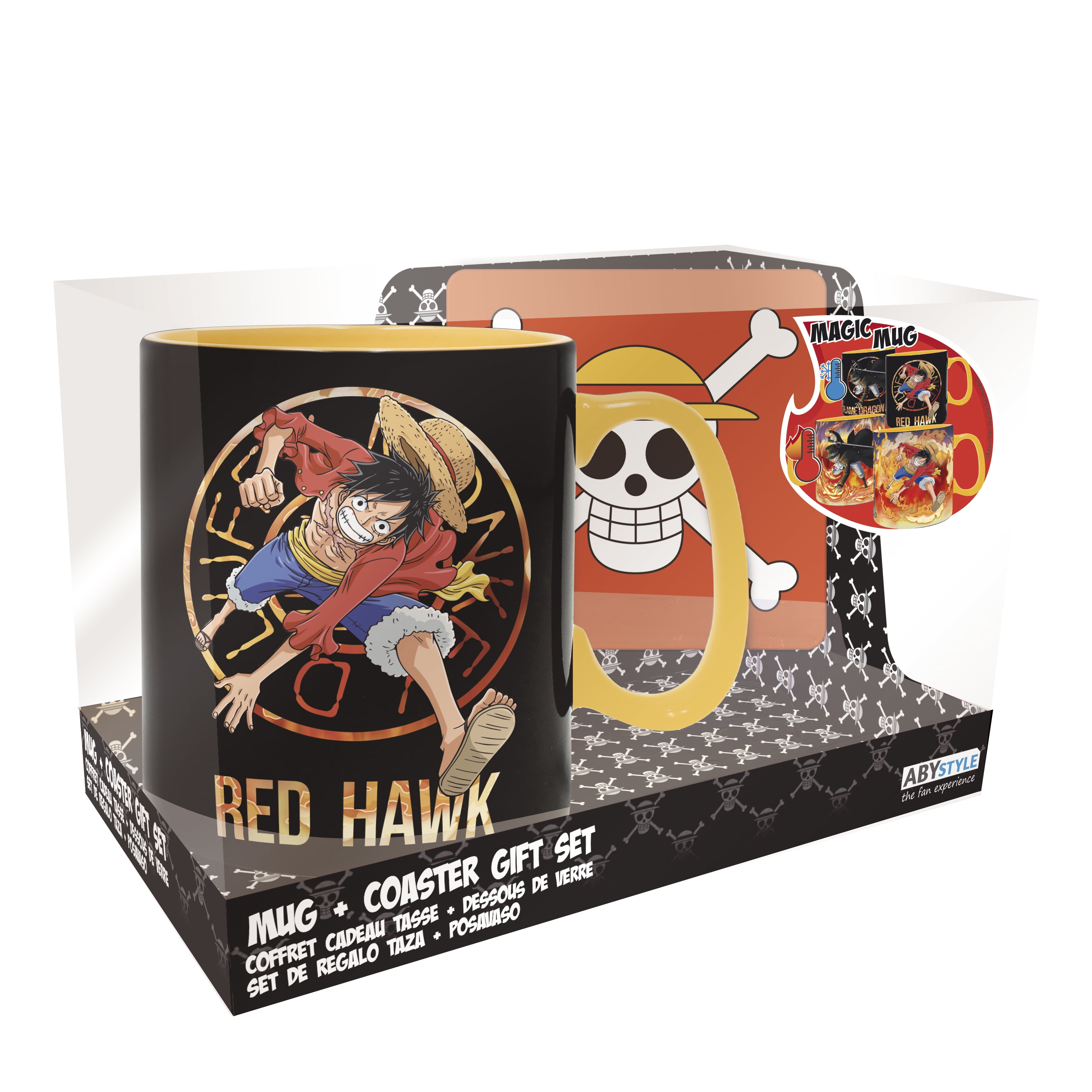 ABYstyle One Piece - Luffy and Sabo Heat-Change Mug and Coaster Gift Set 