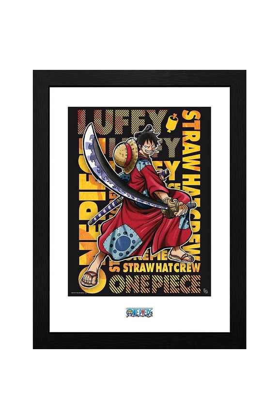 One Piece Luffy in Wano Framed Poster 12" x 16" Wall Art Official Anime Room Decor Gift for One Piece Fans & Collectors