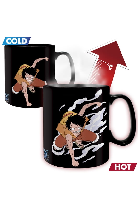 One Piece Manga Luffy vs Ace Heat Change Mug, 16 Fl Oz One Piece, Anime Coffee, Premium Drinkware Merch, Ideal Manga Merch for Anime Fans