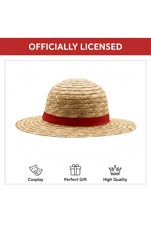 One Piece Officially Licensed Monkey D. Luffy Straw Hat Adult Anime Manga Pirate Cosplay Costume Accessories Merch Gift
