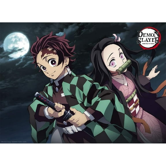 ABYstyle Officially Licensed Demon Slayer Kimetsu No Yaiba Tanjiro and Nezuko Demon Slayer 20.5" x 15" Unframed Poster Bedroom Office Room Decor