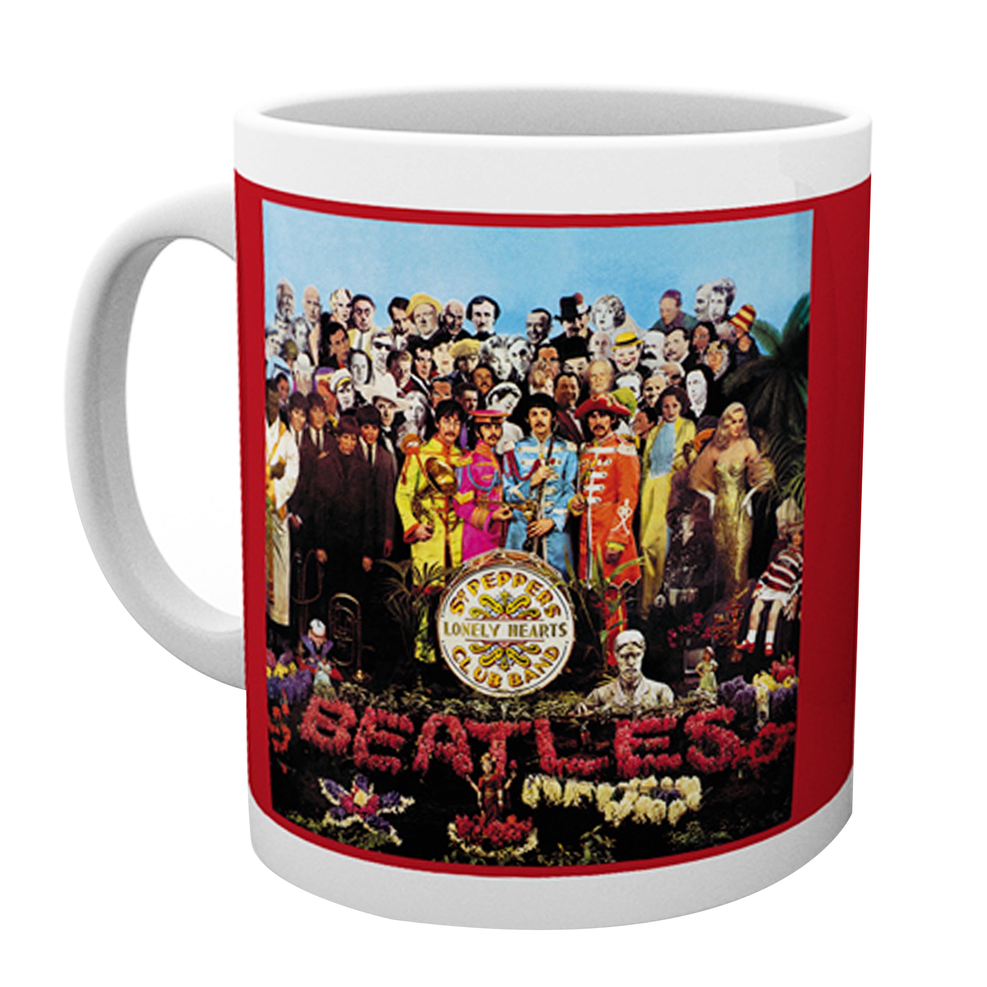 Sgt. Pepper Ceramic Mug with Beatles Artwork, 16 Oz.