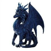 ABZ Brand Fantasy Medieval Winged Color Standing Dragon Figurines 8 inches Tall (Blue)